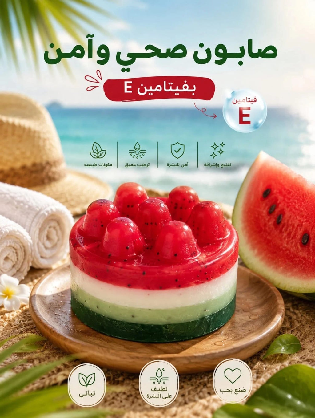 Honey &Vitamin E Nourishing Watermelon Soap🍉